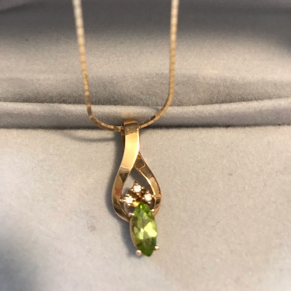 Peridot and Diamond Necklace